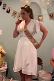LOVE THE DRESS but I have a large chest and I was not prepared for the top shifting and flashing everyone. I had one safety pin on me.. I suggest if you order to have a few safety pins handy. - Abbie G.