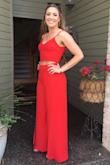 I got this for my "fiesta" themed bridal shower and totally fell in love! It was so comfortable, fit true to size, and I received so many complements. The back lace up makes it easily adjustable on top for sticky bra. Love this outfit!! It would gather in the front a little weird, but I think it's because I'm so tall. - Libby D.