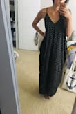 An instant summer staple! Others have complained about the pockets creating a really wide look at the hip and they do but that's the boho style I LOVE. So if you know you have a curvier body and don't want to accentuate it then this dress may not be for you.
Only complaints are that the material is crepe-like (doh, guess I don't know my fabrics, oh well it won't ever need ironing at least). Also the fact that there are only 2 size options isn't overly ideal, I have A LOT of room in this dress and would feel more comfortable going braless in a smaller size. Good thing the straps are adjustable. The pattern is adorable and the length is actually good for me for once! Tall girls rejoice - Emma W.