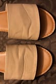 They are very cheap and the fake leather bent the first time I wore them so they have creases and look terrible. I would not buy them again. They also attract dirt and look very dirty after only wearing them twice. - Katie W.