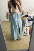 This skirt is everything! There's nothing it won't look cute with, buy it now. So glad I went with the XS, definitely size down especially if you plan to wear it quite high on your waist. I would have been happier if it was just a bit longer but hey tall girl problems, so if you're taller than me just keep that in mind.

*Don't mind the wrinkles, I loved it so much I had to take a pic right after I opened it!! - Emma W.