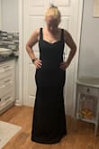 I bought this for an upcoming wedding. It fits like a glove and hugs all the right places. It is long so I will be wearing a heel with it. - Stephanie L.