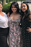 I wore this dress to a wedding and it fit me perfectly. I am a little short so it was long at the bottom, but it's not touching the floor. Perfect for a summer wedding. - Danitza F.