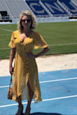 It fits perfectly! So light and flattering. I wore it for my college 10 year reunion and got so many compliments. Definitely true to size! - Amy W.