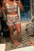 I love this top. I wear it with the matching bottoms or different shorts to mix it up. Fits perfectly. - Ceren I.