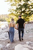 Like 90% of these reviews this dress is perfect for engagement photos. its super lightweight and comfortable. It wrinkles easily but that really didn't bother me, just added texture! I will say if you are small chested get some fashion tape! I was able to just tape down the deep v to my skin and then I didn't have to worry about flashing anyone!! I cant wait till i get to wear it again! - Emily L.