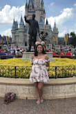 I wore this dress on my first day visiting Disneyworld's parks: this dress fit well, was short(but not too short), was comfortable, and the material was comfortable in the excruciating heat. Under normal circumstances(weather temperatures) this dress would have been perfect! I did have to change mid-day into something lighter. I love the color, fit and how cute it makes me look and feel. - Alejandra E.