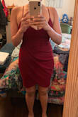 I sometimes feel self conscious if a dress is too tight near the gut. This one does a great job of eloquently letting you eat the bread, wine and feel confident! I love the color. The material is not as classy, but a good look for a date. I would go more quality for a wedding or special event. - Seema A.