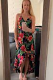 Very pretty dress and good quality. You can adjust the belt as you can tie it as you want. So no worries to fit it. - Jaquelyn D.