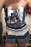 I love the quality, fabric is very nice. Colors as shown on the picture. The upper part is a bit thight, I ordered s and I usually wear s or xs, but it is small on the top. - Csenge S.