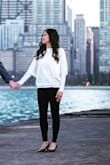 I loved this top. I had engagement photos in Chicago in the winter and last minute couldn't wear a dress, so I ended up wearing this top. I loved the photos since it was simple and classic! - Stephanie L.