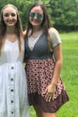 I loved wearing this dress with a T-shirt underneath so it didn't show too much on me! It was a little tighter on the chest but fit snugly and I wouldn't change it. Super comfortable! - Kylie G.