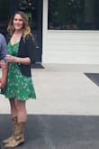 I loved the dress, but I wouldn't recommend it for big chested girls since the front part has a slit and it's very hard to find a bra to go with it. I ended up with a petal bra, but even the tops of it kept coming out a little. It would be fine for bra-less, but you have to be careful! - Sonya D.