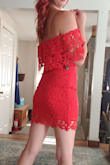 So cute. Very formfitting. I'm afraid it would be too short for a tall girl like me, but I don't mind the length at all! The zipper tends to stick a bit, but it's not a big deal. My only critique, which isn't the dresses fault since I have NO hips or butt, the dress kind of bunches up in that area. Other than that I love it, and I'm still going to keep it! I would look great on someone with curves. - Dana G.