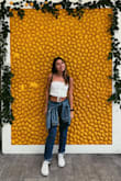 This top is the perfect girly staple, LOVE IT!! I've worn it with jeans, dressed it up with a skirt and heels and even for work with a super high waisted skirt and a blazer on top. Love the ruched details. - Sofia O.