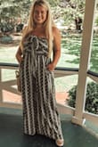 I love the look of this jumpsuit, but the fit was not the best. Seemed like the length of the torso was a little short and the length of the pants were a little long. Pant length was okay if I wore tall wedges. The top also seemed a little large. It was stretchy but fit a little too big. - Addison M.