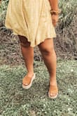 I love the look of these, but the fabric on the top is not stretchy or giving at all. Walking is not ideal because the fabric cuts in on the top of your foot. It's very cute, but not very comfy. :/ - Addison M.