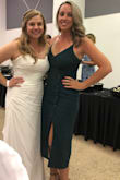I wore this dress to a wedding and received so many compliments. Very comfortable and has adjustable straps. It hugs right below the bust-line. - Kaci L.