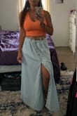 I love this skirt. It's super long, and I'm very tall so it just hits the ground perfectly. I got so many compliments when I wore it in the 4th of July. I love that it has pockets. - Marsha J.