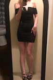 This dress fits like a glove! It's sexy but still chic. It's a bit short on me but everything else about it is so lovely that I don't mind. - Carey J.