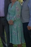I'm the grandmother of the bride so I wanted a perfect dress. The wedding colors are lavender and sage so this was the dress. I needed the x large to fit around me so it was very long. I had the hem and the sleeves shortened. I wanted tea length. The skirt is very full and great for dancing. The sleeves are sheer so it wasn't too hot even for a summer outdoor wedding. It was the perfect dress. - Phylis H.
