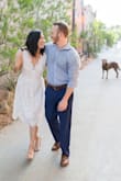 This dress was very forgiving. It fit well on the waist down but the top was a too large for my small chest. I could have exchanges it for an XS but kept the S instead. It ended up being the perfect dress for my engagement photo shoot even though I had originally bought it for a court house wedding. - Larissa W.