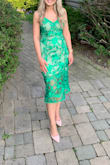 I wore this dress to a wedding and LOVED it!! The fit was perfect and I felt so comfortable in it! I got a small, it fit nicely but there was still a little bit of room. The adjustable straps are a nice addition. I wore a super thin strapless bra but you can definitely go without a bra. Recieved endless compliments all day! - Anna R.