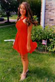 Bought it for my 13 year old daugther for a party, she looked beautiful, stylish and the color looks great on her. Should have bought an XS instead as it was a little lose but not bad. :) - Victoria G.