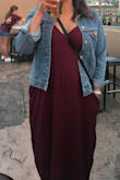I have bought two of these dresses, that's how much I love it. Pockets are perfect. I'm 5'7" and the length of the dress covers my feet. Dress up or dress down! - Kristianne C.