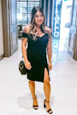 This dress was the perfect one to wear for a wedding I attended recently. It's formal enough but the slit gives it a bit of a sexy twist. The fabric has a nice stretch and the fit is flattering. - Ana M.