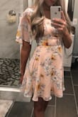 I loved the way this dress fit! You can adjust how tight the top is with the tie in the back. Really flowy and romantic. It's not too showy. Perfect for date night. Colors are true to the picture. - Anna S.