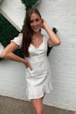 I got this dress as a summer casual dress. I got a medium since I have large ribs and I'm tall. It's flattering - however, I wish it had a more defined waist line. - Hannah T.