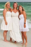 This is a beautiful dress and was much more comfy than expected! The tie back made it easy to adjust the top as needed and the float bottom was very figure flattering. I've worn in both with a backless bra and bra less- either way works! - Jordan A.