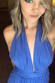 Seriously obsessed with this dress. It makes me feel like a Greek goddess! Light weight but not see through, gorgeous color, gorgeous silhouette. Great price point too! My boyfriend couldn't stop complimenting me and I got a ton of compliments at the wedding I wore it to. I'm usually between a medium/large in bottoms and a medium up top. The medium dress was actually a little big for me up top but the medium skirt portion was perfect. - Allyson S.
