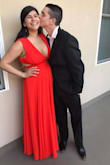 I LOVE this dress! It was a huge hit at a gala I attended and the color was amazing. The fit was snug enough up top that I didn't need to wear a bra (size 36HH), and the cut outs gave it a sexier feel. Keep in mind there is a lot of cleavage but this dress is amazing! - Sarah R.