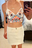 I wanted an XS, but it was sold out, so I ordered a small. It's so cute but an XS would've definitely been more comfortable. The strings are super stretchy, so it has some room to make it loose if you need to. - Rebecca M.