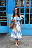 This was the classic case of "eh, I don't really know how I feel about this dress" (on the hanger), but once I had it on, I LOVED IT! The top portion of the dress (around the ribs) fit a bit tighter at first, but loosens up as you wear it, and the pockets add a nice detail/functionality. The material is prone to wrinkling a little, but nothing a little ironing or steaming can't take care of. 10/10 recommend! - Jaclyn H.