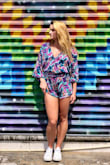 Love this Romper!!! I have a few rompers from Lulus cut in this style and I love all of them. The only issue with this romper is the cut is low and there is no snap so either be prepared with a safety pin or watch out for your bust. ;) - Joanna B.