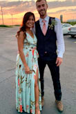 Wore this to a summer wedding. It was a tad long but I got it hemmed and ended up getting the slit hemmed higher. Overall was a great dress to wear, lots of compliments! The material was light and airy, perfect for a hot day - Gracelyn F.