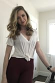 I've been looking to have a more minimalistic wardrobe and so I wanted to get a basic white V-neck that I loved. This shirt is exactly that! It is a little see through (but I mean, most white shirts are), but that is the only thing I'd tell people to watch out for. So soft and so flattering, definitely would recommend! - Helen G.