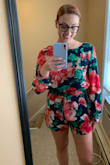 Was super hesitant to buy this because it was final sale, but I really liked it and thought it would be worth the risk. The shorts are a lot longer than I expected, and that's typically my biggest issue with rompers. - Corrine D.