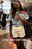 I love this off-the-shoulder top! I've received multiple compliments on it, too! The blue color is beautiful if you have an olive/tan complexion. Highly recommend this top for summer! - Lael S.