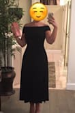 I adored this dress! Very soft fabric with the perfect amount of stretch. Can be worn off the shoulder or with a little cap sleeve. The back is the prettiest, and I received so many compliments! - Samantha M.