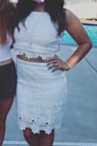 This dress was a great purchase! Perfect for my bridal shower. I received so many compliments. It was a little long on me, so I trimmed the bottom row off to shorten it. - Andrea R.
