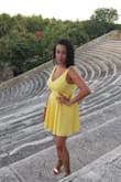 Awesome dress!!! I recieved many compliments. Super great for busty women like myself. I'm a 34G bra size and it was very comfortable to wear. I ordered a L and wore a strapless bra with it. Although it did fit well, a M would've been perfect. Be sure to wear boy shorts underneath because on a windy day, you will experience the Marilyn Monroe effect. - Janderie G.