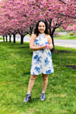 I wore this dress during the cherry blossom season. The dress has a halter-like concept and you can tie a cute bow in the back of the neckline! The royal blue color is stunning and the swing dress concept makes the dress super flattering and comfy. A must-have! - Jennifer S.