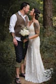 This dress was a dreammmm. The lace is extraordinary and better than any $1000 dress I tried on in stores. The dress is amazing quality in general, but especially for the price. It was exactly what I pictured for my "standing in the middle of a river" elopement ceremony.
Also, can we talk about how great Lulus is with getting things in on time? I ordered the dress express on a Tuesday (before 4th of July), got the dress in on Monday, dropped it off on Tuesday to get the front hemmed to a deeper V and wore it on Saturday for my river elopement.
I am blown away by how these pictures turned out with this amazing dress!!
I've been a small in other Lulus dresses (but a little on the tight side) and this medium was perfect. - Caity K.