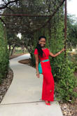 Got the jumpsuit for a friends wedding and I got nothing but wonderful compliments. I added a belt with a little trail to hide my behind assets because it fitted my curves like a glove. All in all I loved everything about. - Esther M.