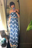 I bought this set for a mountain wedding in August and I love it! Aside from looking super stylish, this set is beyond comfortable. The fabric is a nice light quality that flows beautifully. The smocking on the top allows the option to go bra-less which will be awesome if it's baking hot. The skirt has a super comfy waist with a bit of elastic in the back so sizing is easy and variable. I also love the "to the floor" length and am planning to pair with wedge espadrille sandals. - Jessica F.