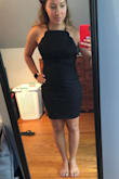 It fits perfectly and Is very fitted. I am also very short and the length was perfect. - Christina S.